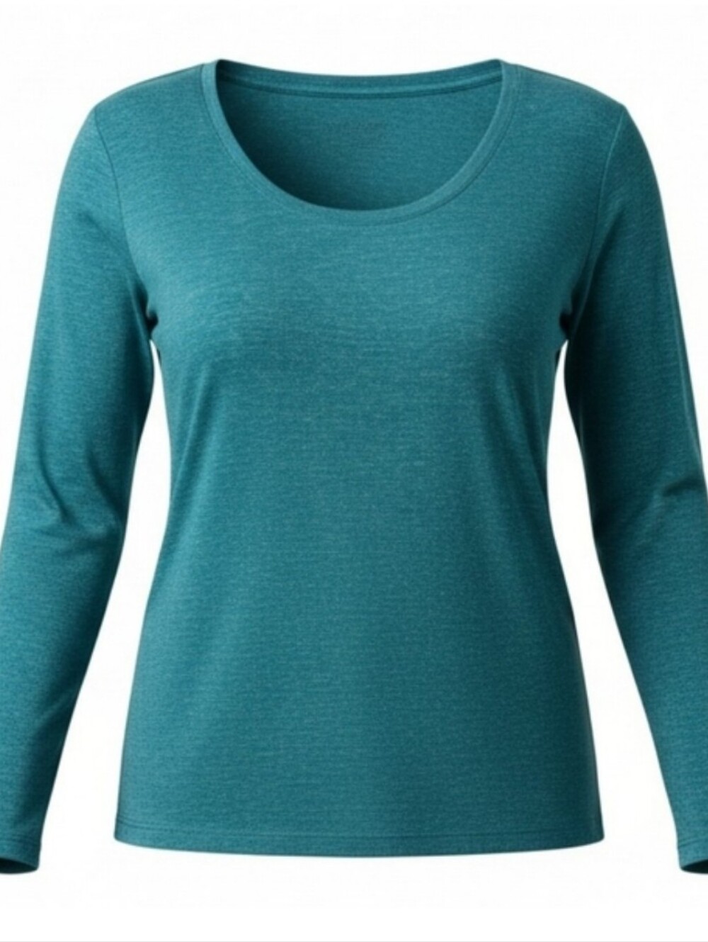 EILEEN FISHER | 100% Organic Linen Teal Scoop Neck Long Sleeve Luxury Tee | XL